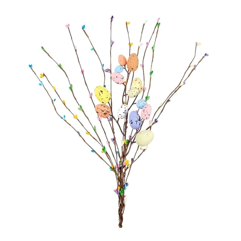 

DIY Искусственная ветка с цветами-яйцами 2025 Пасха Ручная работа Пасхальные букеты Цветные пенопластовые яйца Ветки