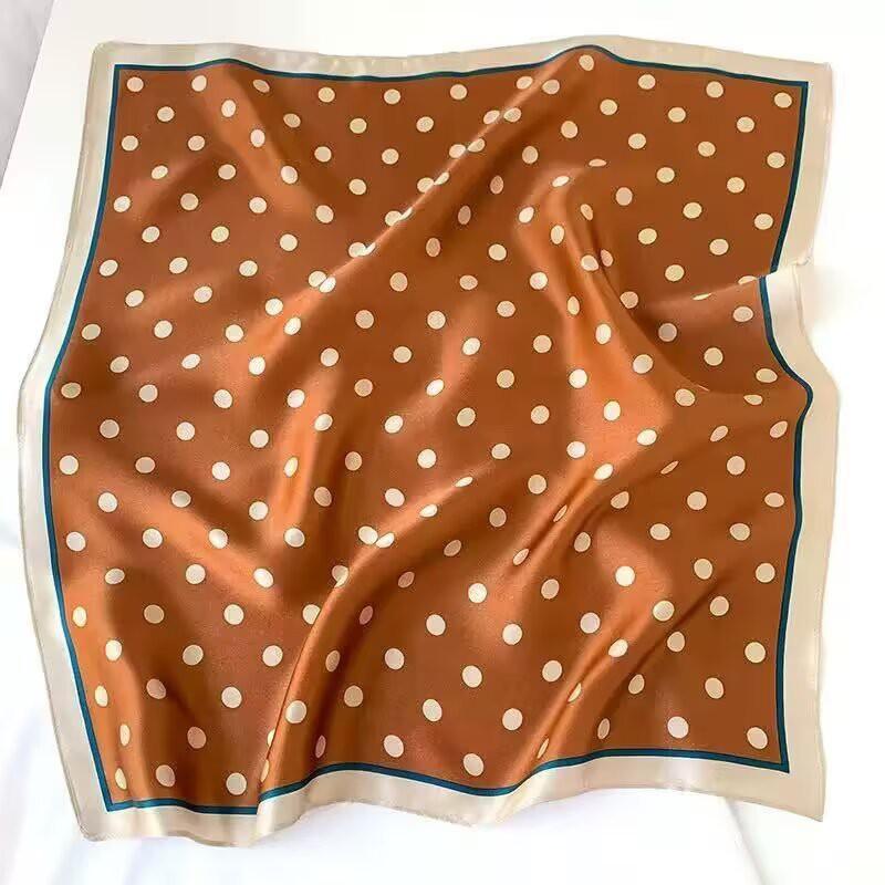 70x70cm Lightweight Cotton Silk Square Scarf With Boho Floral Print Breathable Neck Wrap Women