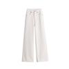 Women's High Waist Velvet Plus Wide-Leg White Jeans - Winter Thickened for a Longer Leg Look