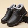 Winter Men's Warm Cotton Shoes: Velvet-Lined, Waterproof, Non-Slip Boots for Middle-Aged & Elderly