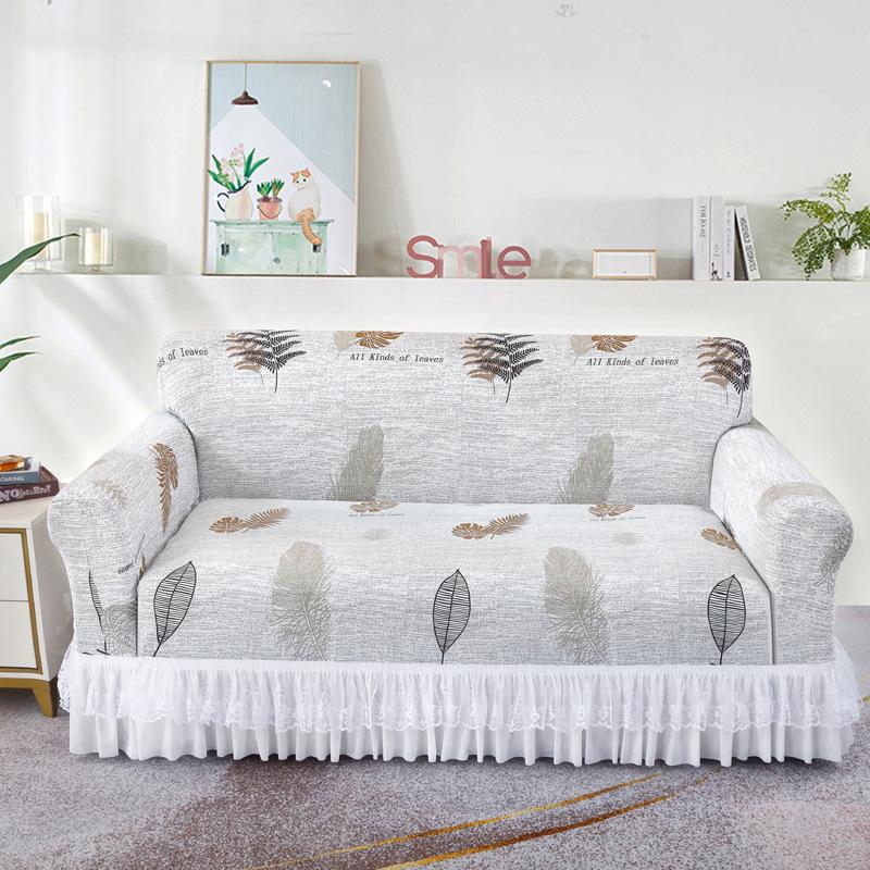 Lace Double sided Skirt Sofa Cover Elastic Sofa Universal Cover  Full Cover Cover  Anti Slip and Dust-proof Sofa Cover  Universal for All Seasons