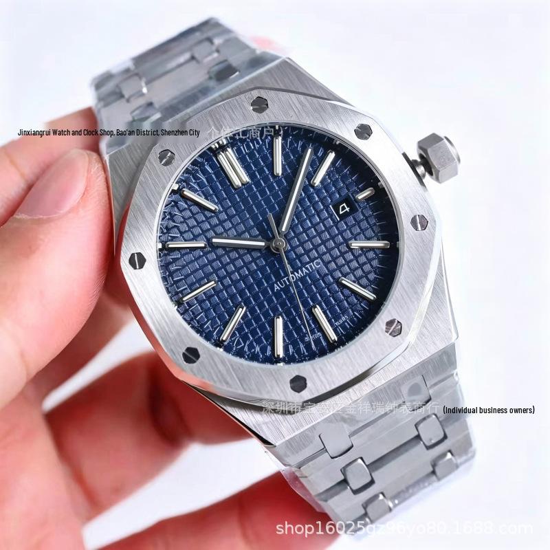 Royal Oak Férfi Automata Mechanikus Karóra 15500-15400 Acél Szíjjal - Üzleti Stílus 41mm blue