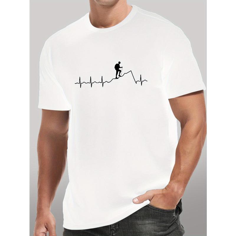 

European sizes Climb Mountains Men s Short Sleeve T-shirt Summer T-shirt Top 4XL білий