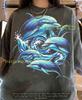 Vintage Delfine 90er Grafikstil Comfort Colors® T-Shirt, Ozean Tierliebhaber Retro verblasste T-Shirts, Marine Y2K Streetwear 2000er Meer Geschenk,
