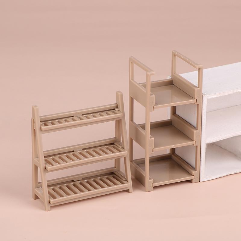 1/12 Dollhouse Shoe Cabinet Bookshelf Floor Lamp Wall Clock Dollhouse Living Room Furniture Decoration Dolls House Accessories