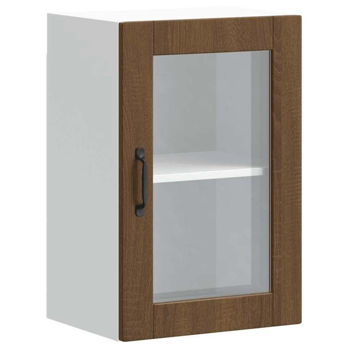 VidaXL Kitchen Wall Cabinet and Glass Door Porto Brown Oak 854014
