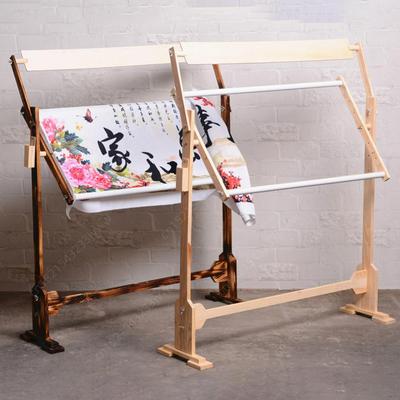 Herramientas de Costura de Punto de Cruz Escritorio Bordado Soporte de Pie Madera Maciza Marco Giratorio Completo de 360 Grados para Manualidades DIY