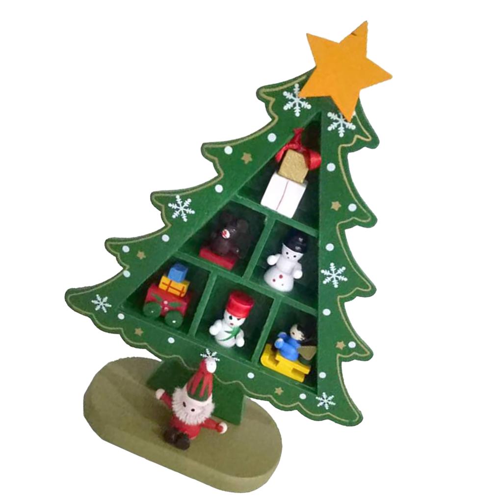 Pom de Crăciun de masă din lemn Exquisit Mini Așezat convenabil Decor de pom de Crăciun de birou pentru