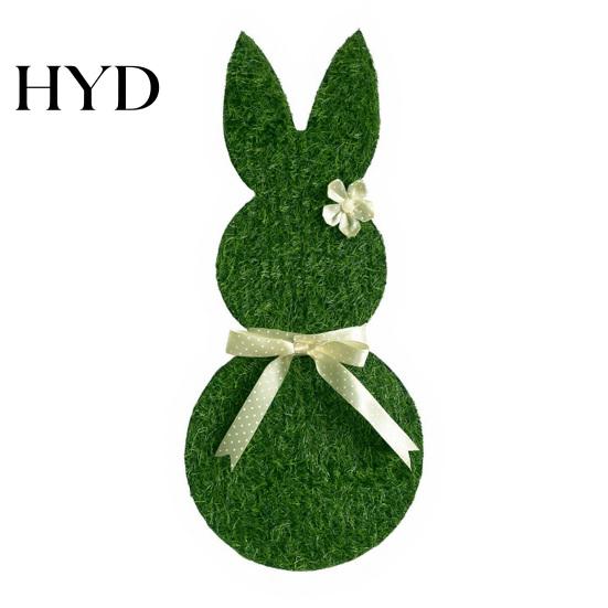 Spring Wreath with Bow Easter Bunny Door Sign Wooden Welcome Farmhouse Hanging Eye-catching Rabbit for Front Porch Wall Home Indoor A