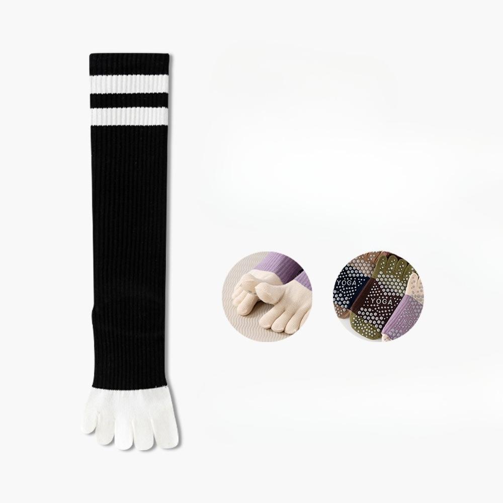 Autumn and Winter Yoga Socks, Anti-slip Women's Five-finger Socks, Calf Socks, Pilates Fitness Socks, Pressure Slimming Thigh-high Socks