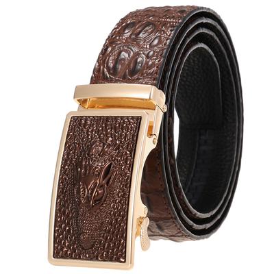 1 Τεμ. 3 Κόκαλα Μοτίβο Κροκόδειλου, Ανδρική Εξατομικευμένη Ζώνη, Ανδρική Ζώνη, Ζώνη από Δέρμα Αγελάδας Ly36-3 3381-3