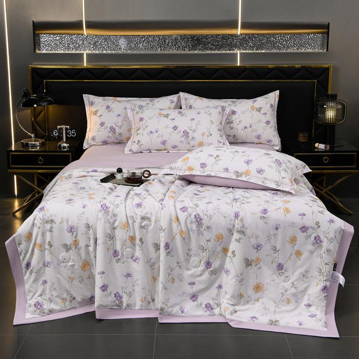 Washable Tencel Summer Cool Quilt Set - Silk, Thin, Perfect for Napping or Air Conditioning.