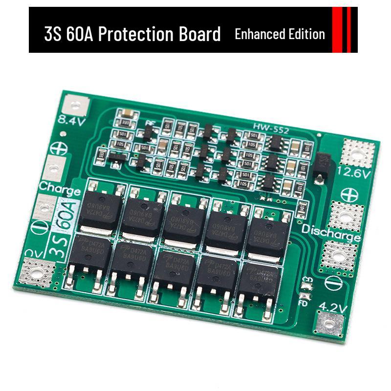 40A/60A Balanced Enhanced Lithium-Ion Battery Charger Protection Board for 3/4 Series, Electric Drill Compatible