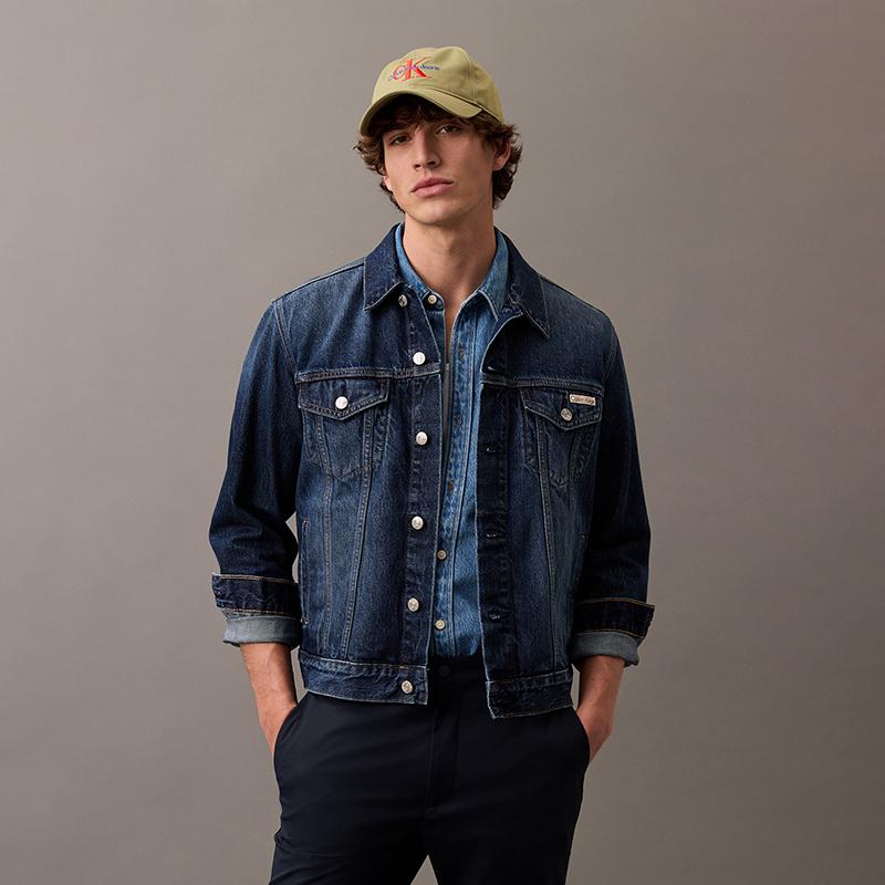 Calvin Klein Minimalist Solid Color Vintage Casual Short Sleeve Shirt Men shirts Light-Blue 4RB944G