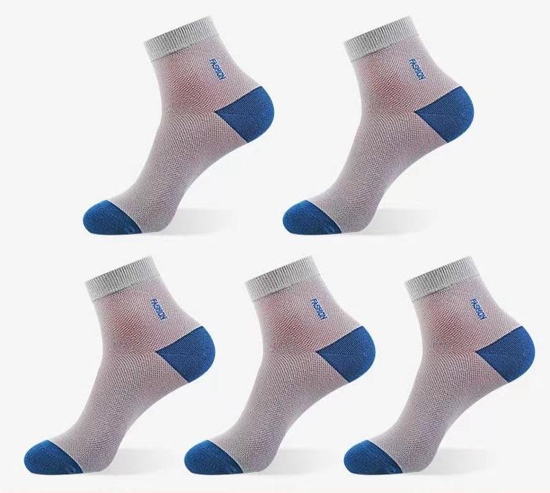 Breathable Socks Men'S Deodorant Sweat-Absorbing Antibacterial Mid-Tube Cotton Socks Sports Retro Black Polyester Cotton Socks