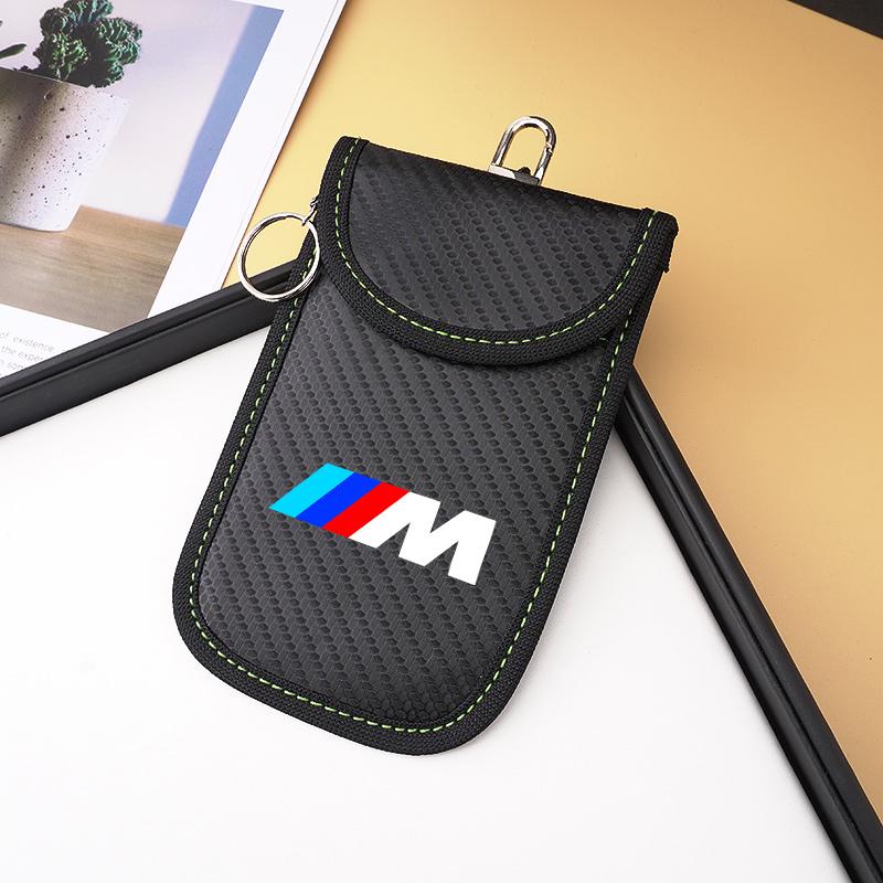 Sticker Accessory Car Key Case Signal Blocker Bag RFID Shielding Pocket For BMW E46 M E36 E34 F10 E90 F30 E60 E53 E30 E92 E87 EB1