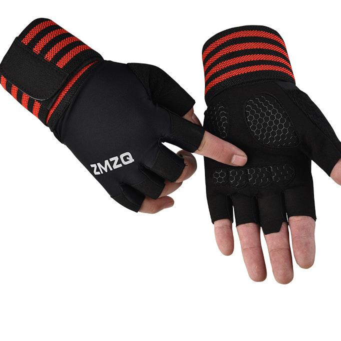 Unisex-Fitnesshandschuhe mit Halbfinger und Handgelenkstütze – Ideal für Hantel- und Stangentraining sowie Radfahren im Freien – Verbesserter Halt und Schutz für die Hände