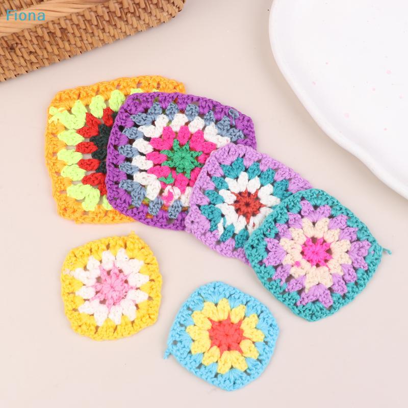 10 Pezzi Mix Casuale Colori Uncinetto Fatto a Mano Centrini Adatti Pezzo Fiore Quadrato Per Tasca Vestiti Fai da Te Sottobicchiere Borsa Tovaglia