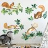 Cartoon Forest Squirrel Wall Sticker Creative Wallpaper Collect Chestnuts Children's Room Nursery Classroom Decorative Stickers