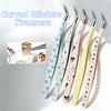 Stainless Steel Curved Stickers Tweezers High Precision Cartoon False Eyelash Tweezers Anti-static Lashes Extension Tweezer