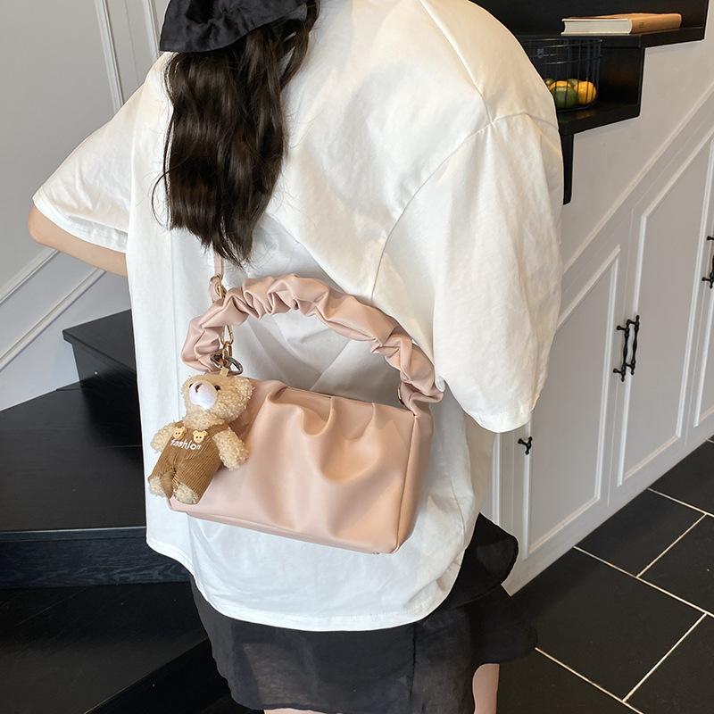 Popular bags women's new trendy fashion pleated handbags, high-quality textured shoulder messenger bags