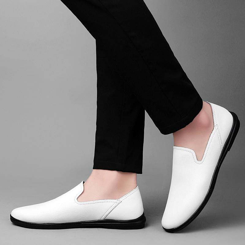 Classic Brand Men's Loafers Soft Sole Comfortable Flat Shoes Men's Driving Shoes Anti Slip Small White Shoes Free Delivery