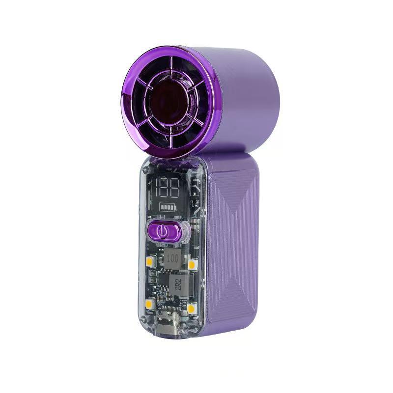 

2025 Portable Mini Turbo Handheld Fan with Digital Display - High-Speed USB Pocket Fan for Travel 39*59*99 mm фиолетовый