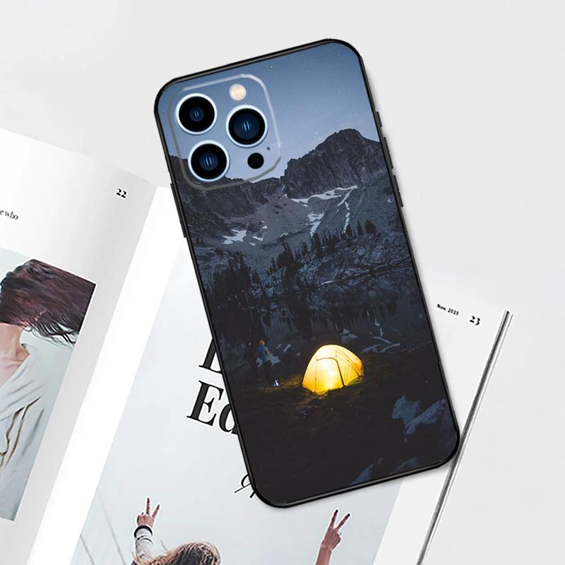 Camping Nature Mountain Case For iPhone 14 13 12 11 15 16 Pro Max Plus XS Max X XR 7 8 Plus 13 12 Mini Phone Cover