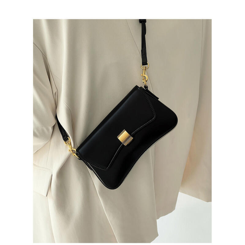 

Новые черные сумки через плечо для женщин Простые сумки через плечо из искусственной кожи Повседневные белые маленькие сумки с клапаном Роскошные сумки через подмышки (20cm<Max Length<30cm)