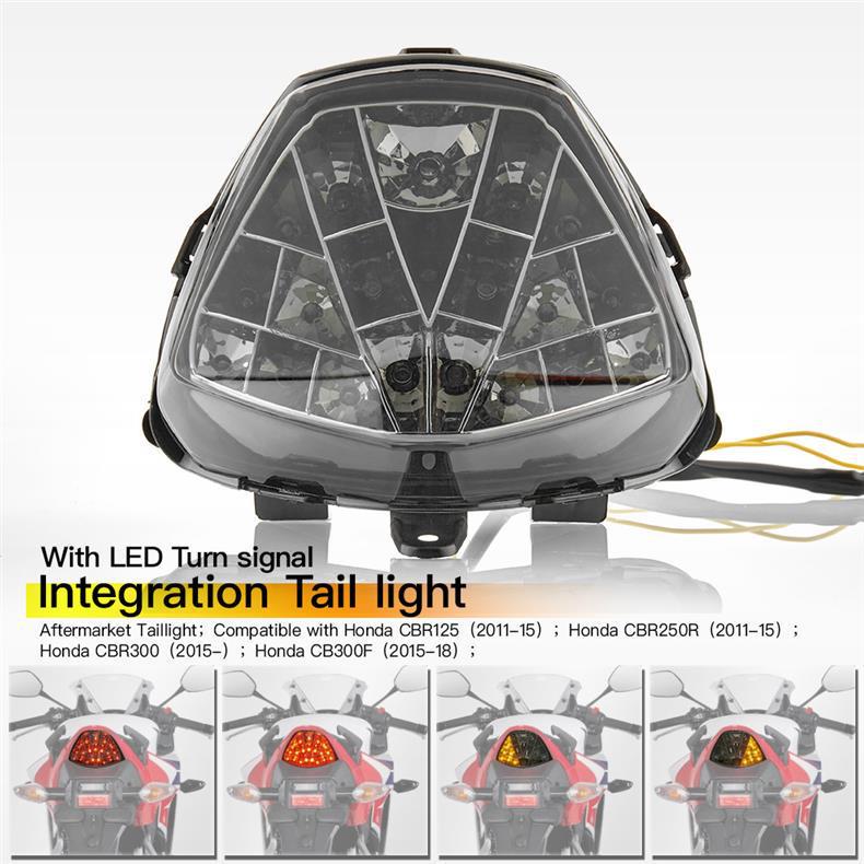 LED Taillights with Turn Signals for Honda CBR125, CBR250, CBR300, CB300F Motorcycles