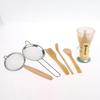 4Pcs Matcha Whisk Set Handmade Bamboo Matcha Whisk Traditional Tea Scoop Deep Scoop Tea Strainer Clear Whisk Storage Holder