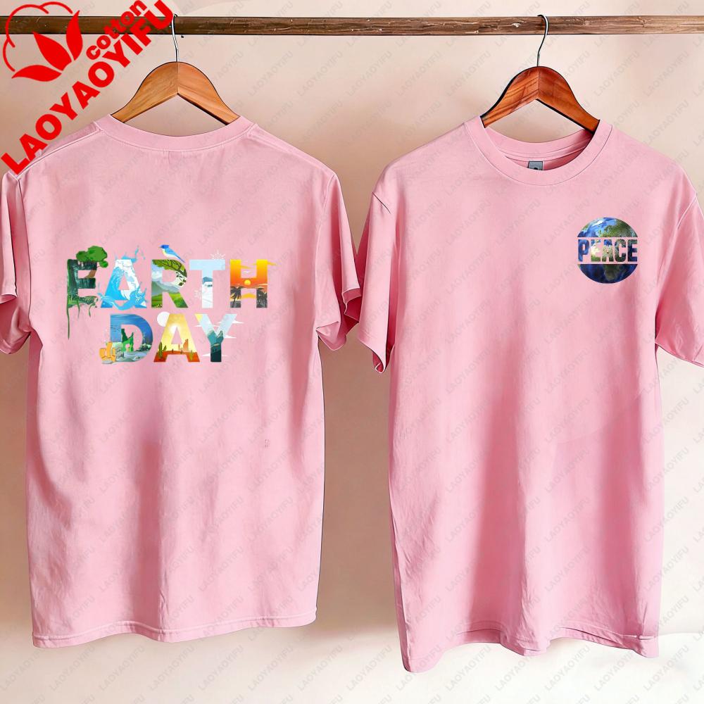 Earth Day EnvironUnisextal Protection Save Tree Animals Cotton TShirt Harajuku Oversized T Shirt Aesthetic Shirts for Women Tops