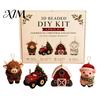 Festliches Feiertagsgeschenk 3D Perlen-Bastelset, Lebensechtes Weihnachtstier-Perlenbastelset, Partygeschenk Handgemachtes Einfaches Stickset für Kinder und Erwachsene Katze