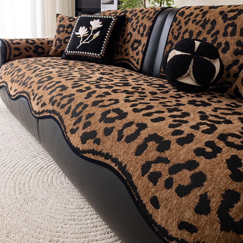 Light Luxury High-End Leopard Print Sofa Cushion, Universal Non-Slip Seat Cushion In All Seasons,  New Sofa Cover Cover Cloth Towel