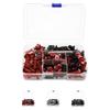 Universal 195pcs Motorcycle Fairing Bolt Kit - M5 M6 Screws, Nuts, Washers & Clips Fastener Set, Black/Red/Silver Bodywork Hardware