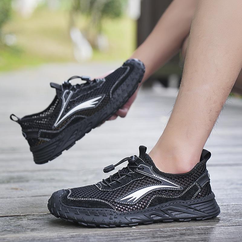 2025 mesh shoes new men's large size platform shoes men's casual daily lazy shoes outdoor breathable foot shoes