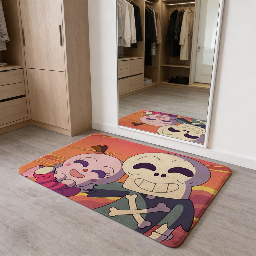 Anime Kawaii A-Anpanman Floor Mat Flannel Door Mat Non-Slip Absorbent Washable Indoor Home Rug