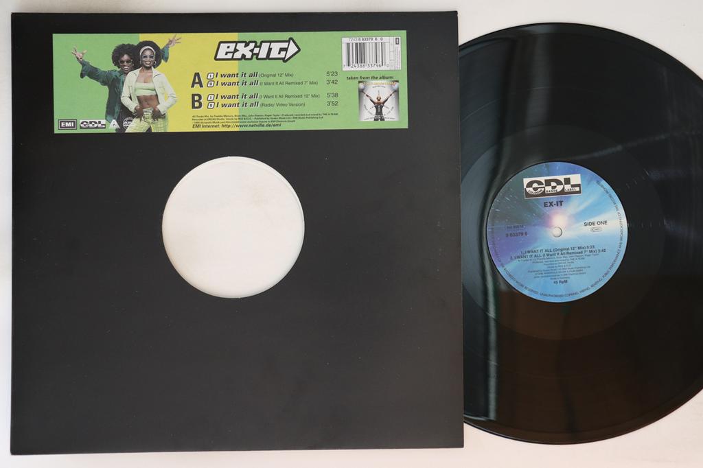 12inch Record EX-IT - I Want It All 8833796 COLOGNE DANCE 1996 Germany Dance & Electronica Used
