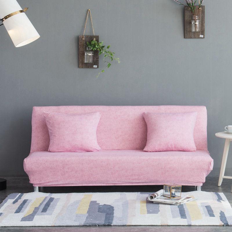 Solid Universal Stretch Color Folding Sofa Bed Cover Without Armrest Slipcovers