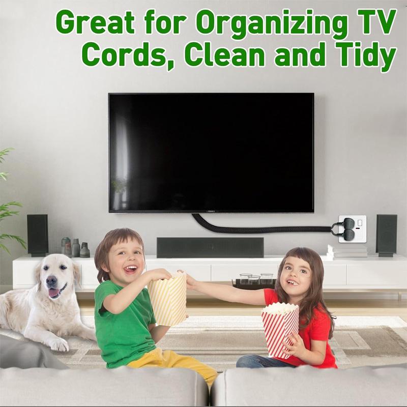 3m/9.85ft PET Expandable Braided Sleeving Flexible Wire Loom Mesh Sleeve Black for TV Audio PC Cords Protect From Pets Chewing