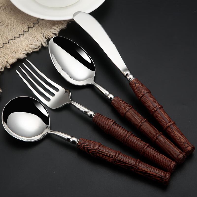 ZISIZ Bamboo Handle Dinnerware