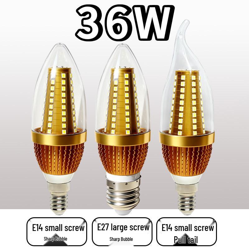 LED Candle Chandelier Bulb Light, E14 Small Screw & E27 Base, Living Room Pointed Bulb