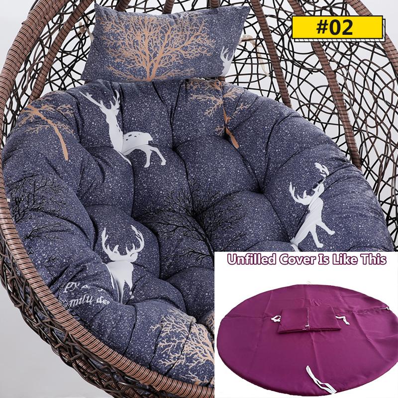 Hanging Swing S/L Unfilled or Filled Egg Basket Seat Chair Cushion Cover (NO Chair)Papasan Round Detachable Pillow Home Patio