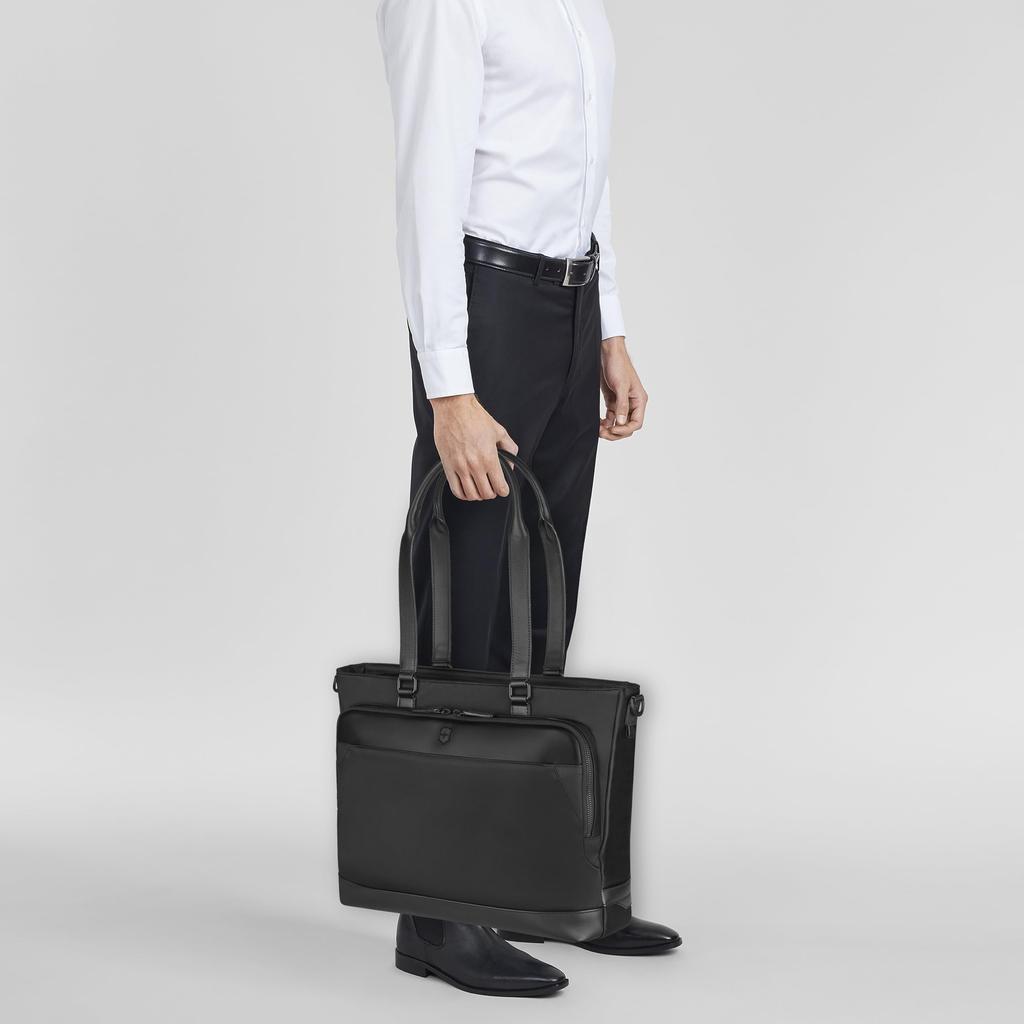 Victorinox Alox Nero Tote Durable Nylon Twill Tote for Men and Shoulder Bag for and Fits and A4 16L Black Bag, Women, Lightweight, Slim, 2-Way