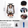 Solar Camping Lantern USB Rechargeable Outdoor Kerosene Lamp LED Dimmable Night Light Tent Travel Emergency Lighting Vintage