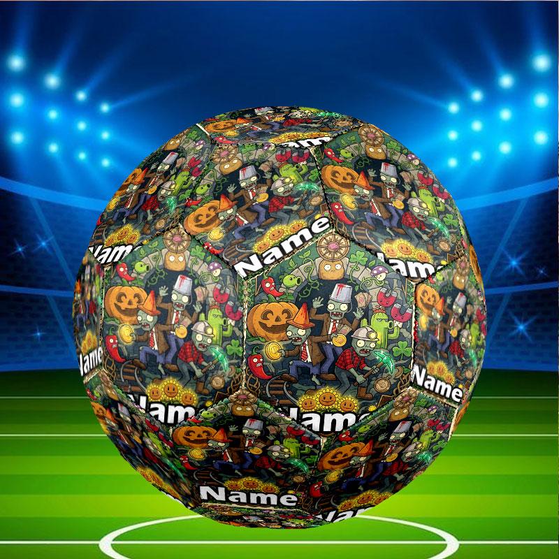 Custom Name Personalized Plants Vs. Zombies Print Size 5 Soccer Ball Training & Match Football, for Team, Kicking, Gift for Football Enthusiasts