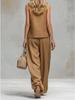 2026 European & American Summer V-neck Vest and Long Pants Fashion Set