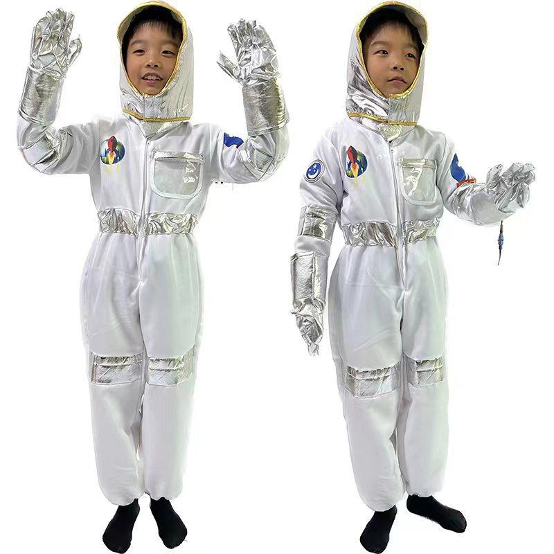 Fantasia de Astronauta Infantil Cosplay Macacão de Voo Espacial Unissex Roupa de Traje Espacial