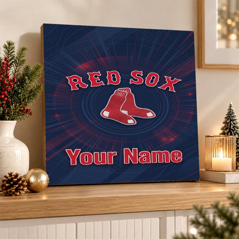 Boston Red Sox Custom Name Text 5D Diamond Painting Kit DIY Full Drill Diamond Art Decoration