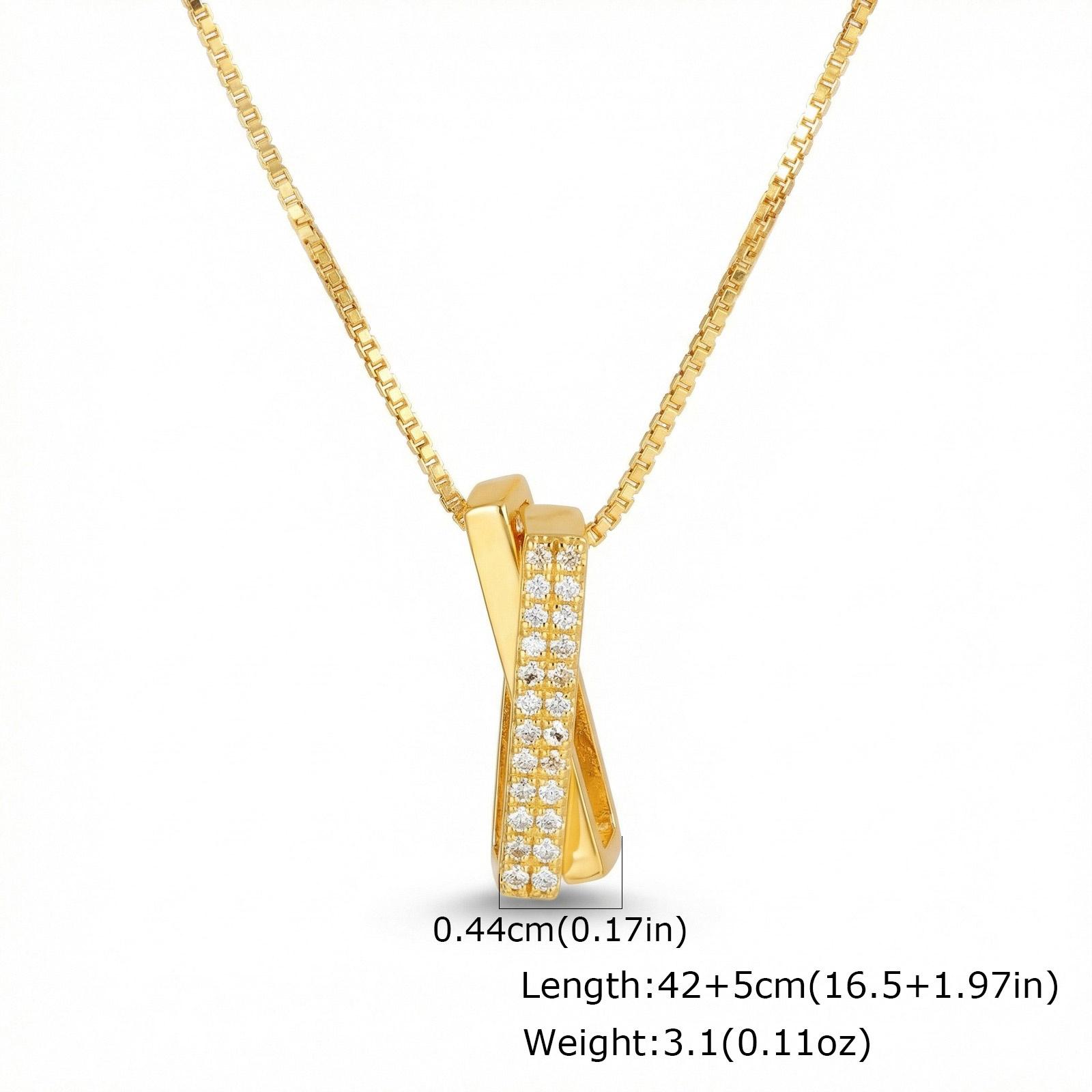 

CZ Criss Cross Pendant Necklace for Women, X Shaped Cubic Zirconia Box Chain Collarbone Necklaces Party Wholesale Jewelry